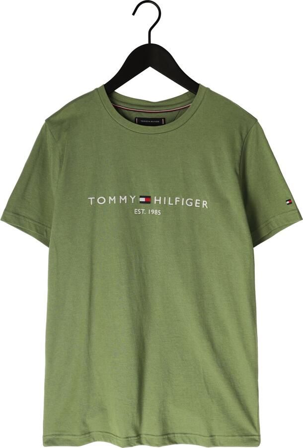 TOMMY HILFIGER Heren Polo's & T-shirts Tommy Logo Tee Olijf - Foto 3