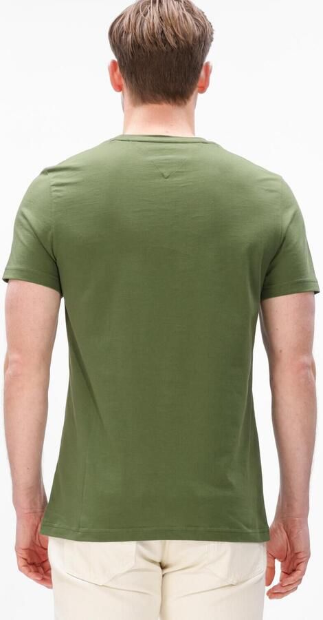 TOMMY HILFIGER Heren Polo's & T-shirts Tommy Logo Tee Olijf - Foto 4