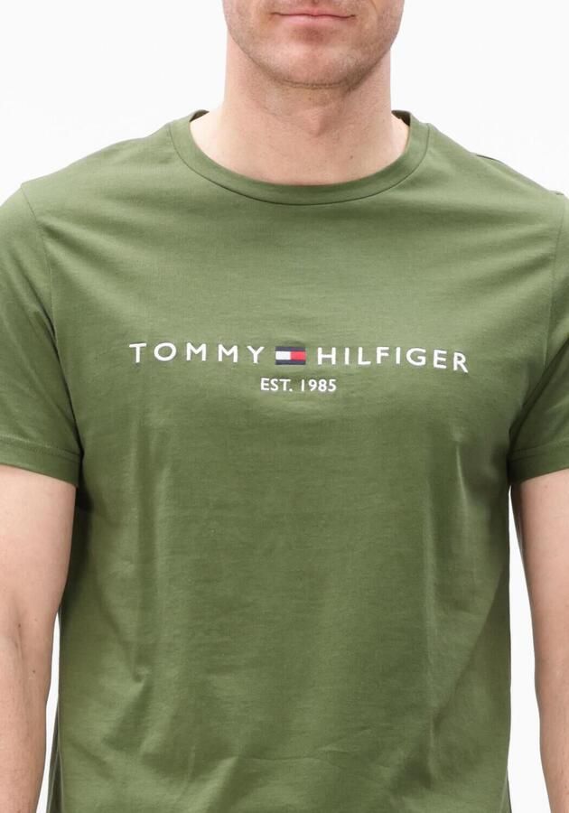 TOMMY HILFIGER Heren Polo's & T-shirts Tommy Logo Tee Olijf - Foto 2