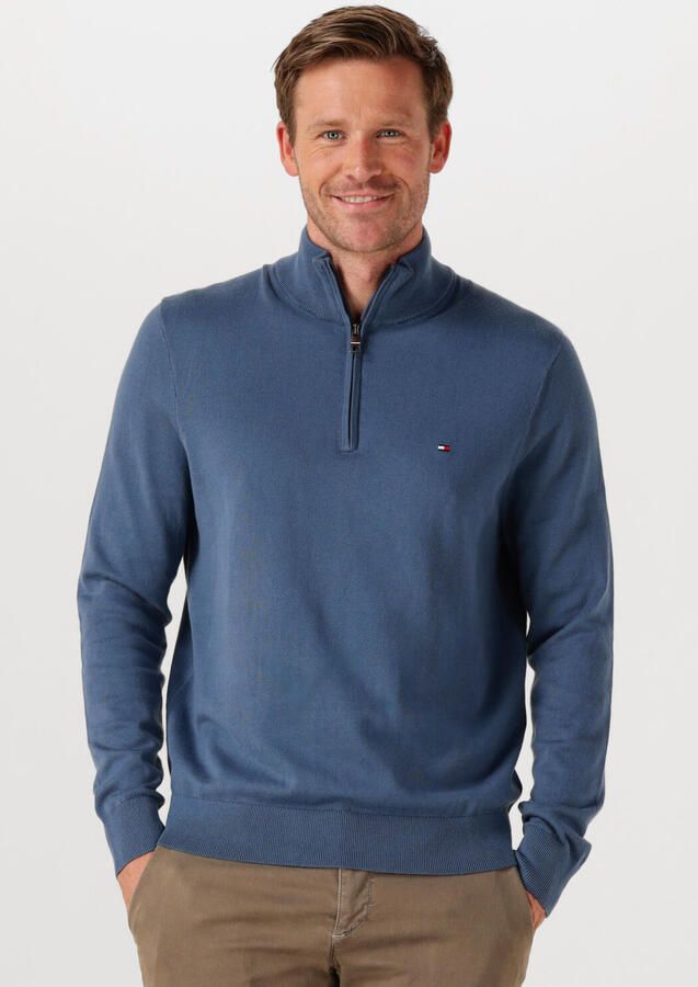 TOMMY HILFIGER Heren Truien & Vesten Essential Cotton Zip Mock Blauw - Foto 4