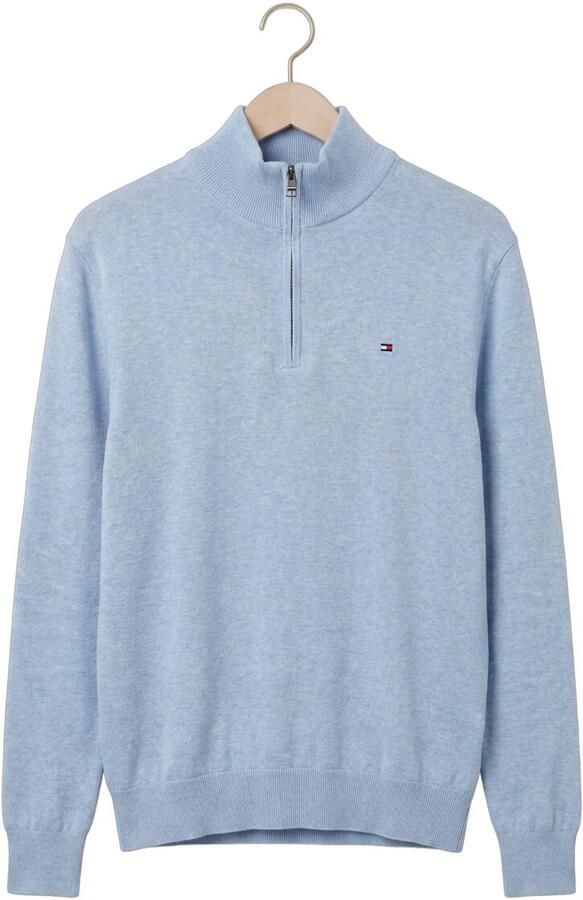 TOMMY HILFIGER Heren Truien & Vesten Essential Cotton Zip Mock Lichtblauw - Foto 4