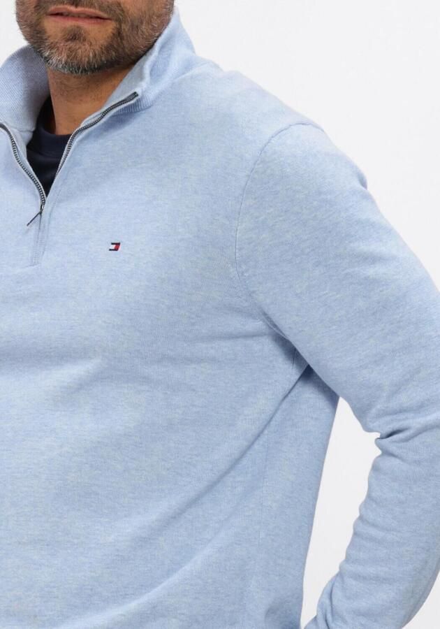 TOMMY HILFIGER Heren Truien & Vesten Essential Cotton Zip Mock Lichtblauw - Foto 3