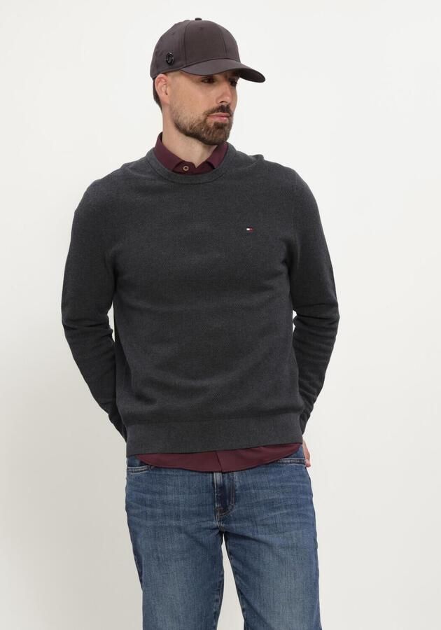 TOMMY HILFIGER Heren Truien & Vesten Essential Structure Crew Neck Antraciet