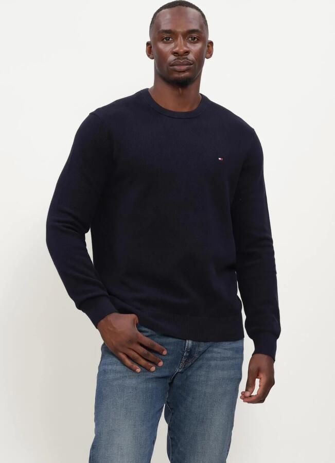 Tommy Hilfiger Trui met ronde hals ESSENTIAL STRUCTURE CREW NECK met structuur en label