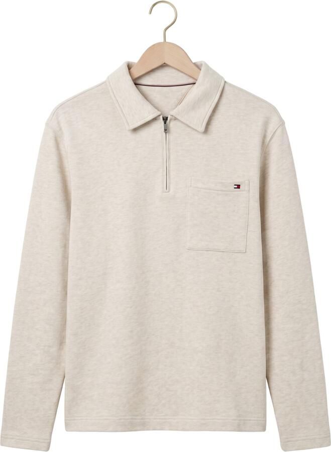 TOMMY HILFIGER Heren Truien & Vesten Essential Terry Pocket 1 4 Zip Ecru - Foto 2