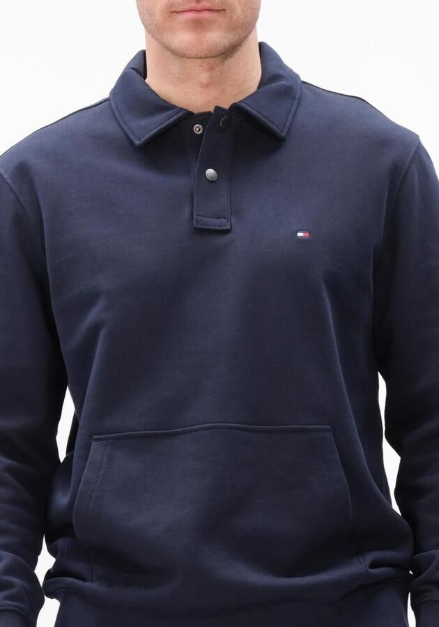TOMMY HILFIGER Heren Truien & Vesten Essential Terry Polo Snap Sweat Donkerblauw - Foto 2
