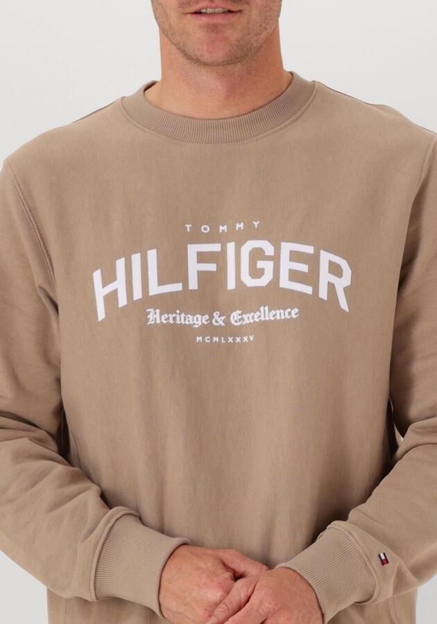 TOMMY HILFIGER Heren Truien & Vesten Hilfiger Arch Crew Neck Beige - Foto 2