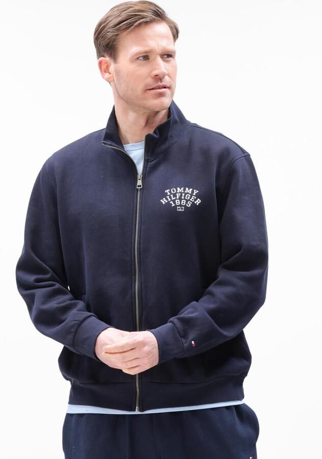 TOMMY HILFIGER Heren Truien & Vesten Hilfiger Arch Stand Collar Zip Donkerblauw