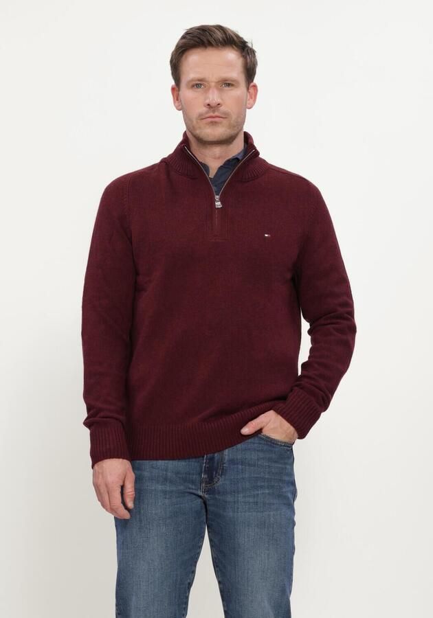 TOMMY HILFIGER Heren Truien & Vesten Lambswool Zip Mock Bordeaux