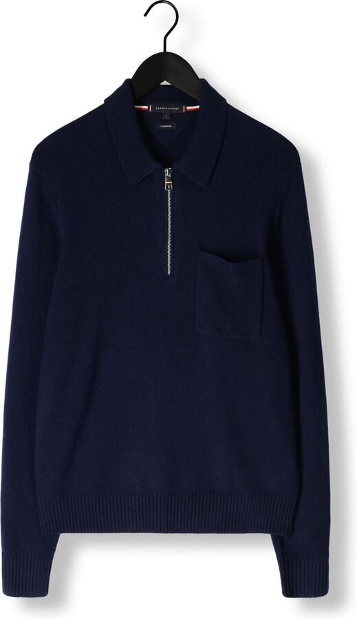 TOMMY HILFIGER Heren Truien & Vesten Lambswool Zip Polo Donkerblauw - Foto 3