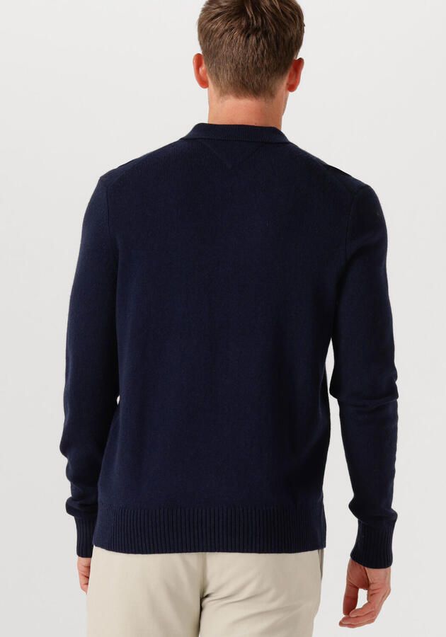 TOMMY HILFIGER Heren Truien & Vesten Lambswool Zip Polo Donkerblauw