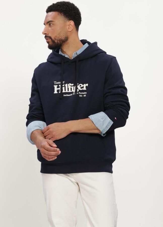 TOMMY HILFIGER Heren Truien & Vesten Nautical Graphic Hoodie Donkerblauw