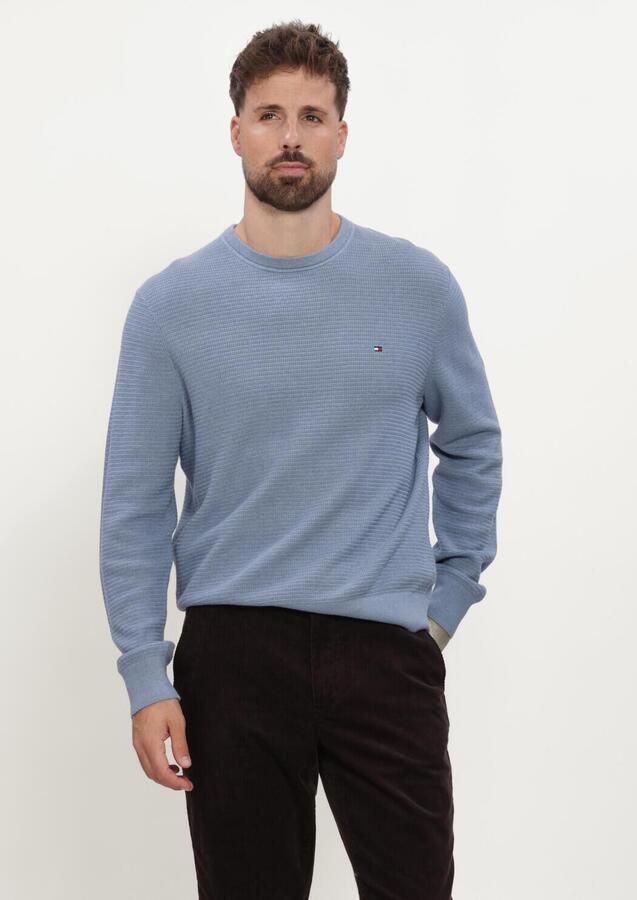 TOMMY HILFIGER Heren Truien & Vesten Pima Ctn Cash Structure Crewneck Blauw