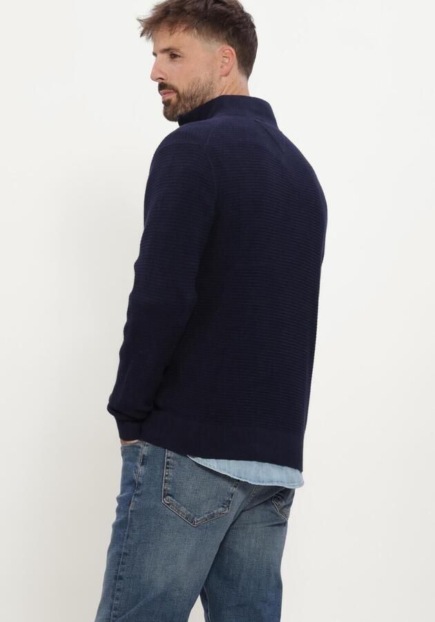 TOMMY HILFIGER Heren Truien & Vesten Pima Ctn Cash Structure Zip Mock Donkerblauw - Foto 4