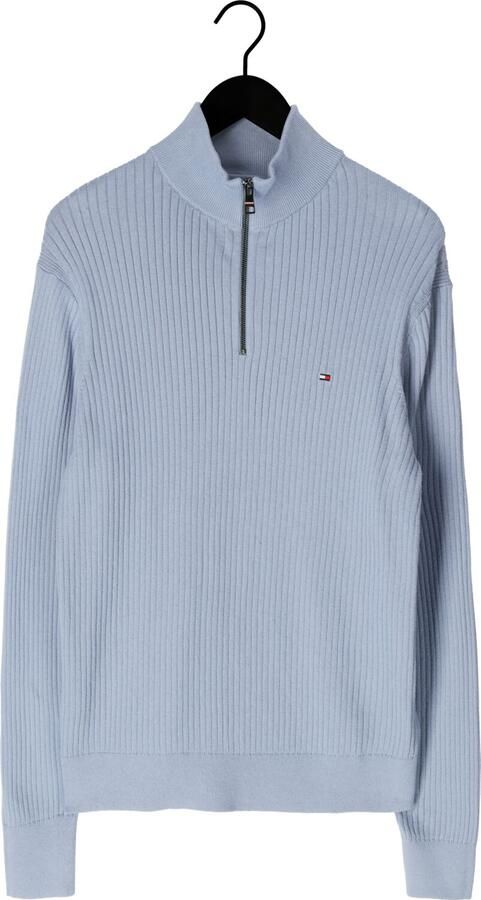 TOMMY HILFIGER Heren Truien & Vesten Pima Org Ctn Cash Structure Zip Mock Lichtblauw - Foto 4