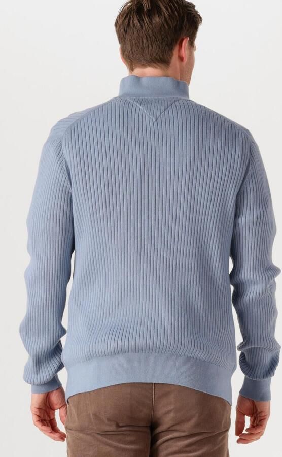 TOMMY HILFIGER Heren Truien & Vesten Pima Org Ctn Cash Structure Zip Mock Lichtblauw - Foto 3
