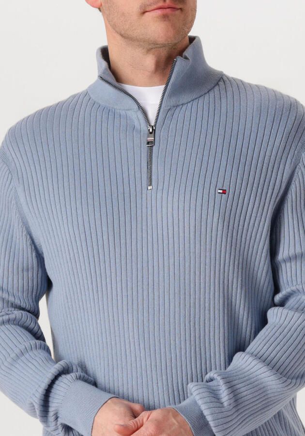 TOMMY HILFIGER Heren Truien & Vesten Pima Org Ctn Cash Structure Zip Mock Lichtblauw - Foto 2