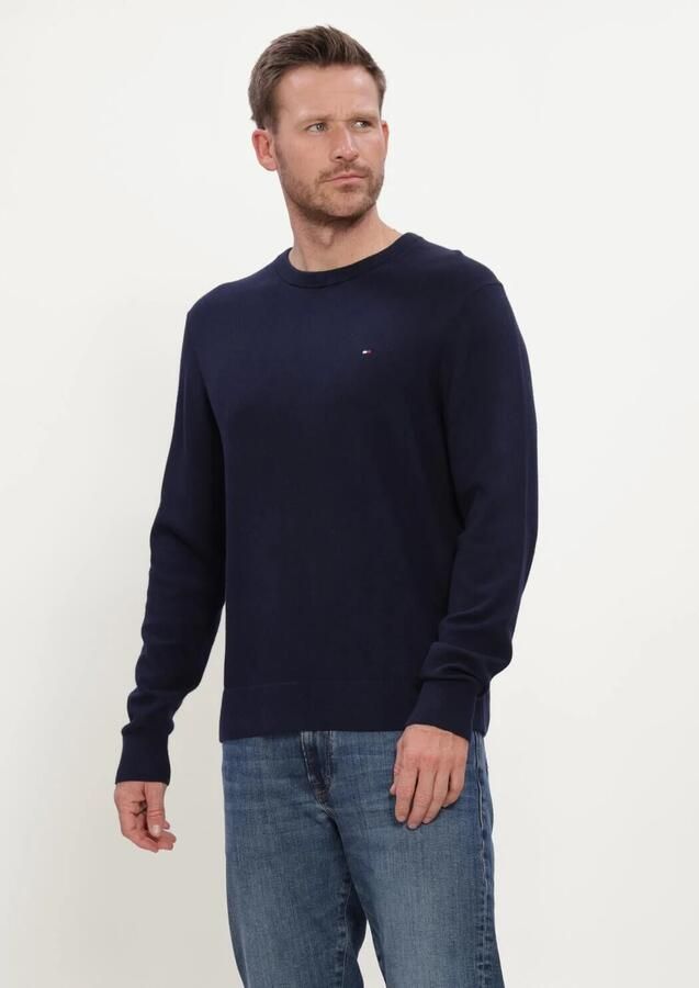 TOMMY HILFIGER Heren Truien & Vesten Pima Org Ctn Cashmere Crew Neck Donkerblauw