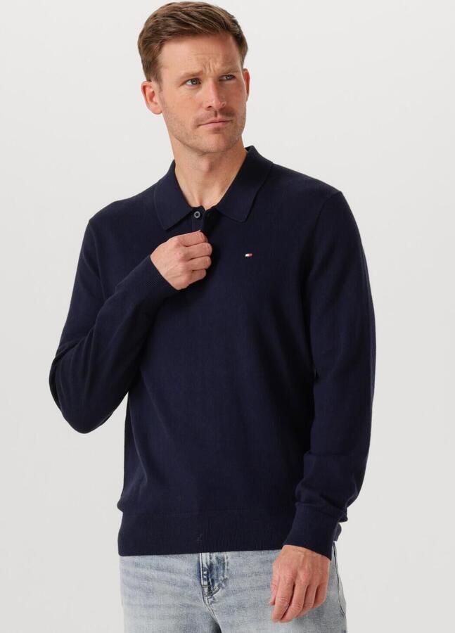 TOMMY HILFIGER Heren Truien & Vesten Pima Org Ctn Cashmere Ls Polo Donkerblauw - Foto 4