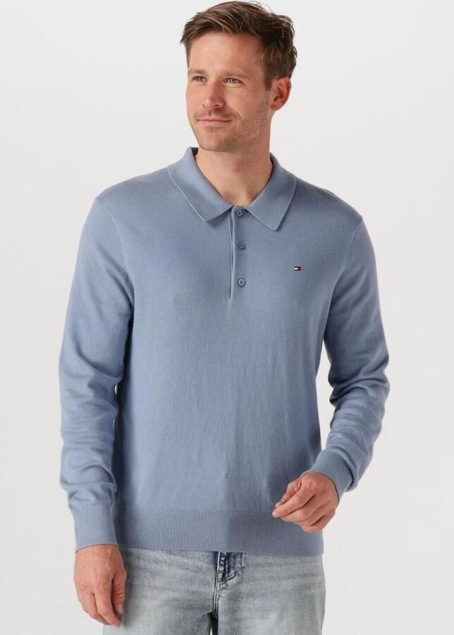 TOMMY HILFIGER Heren Truien & Vesten Pima Org Ctn Cashmere Ls Polo Lichtblauw - Foto 4