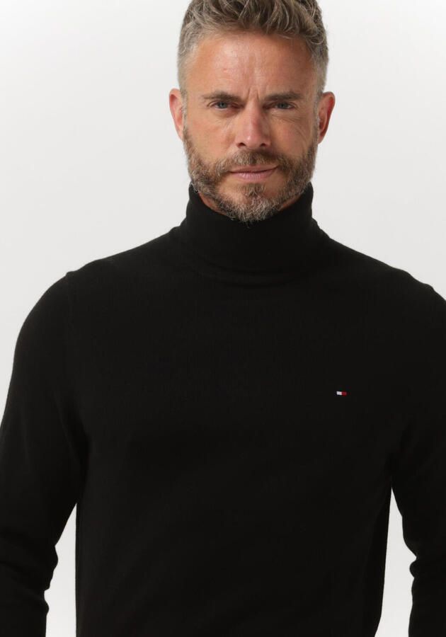 Tommy Hilfiger Zwarte Sweaters met Iconische Tape en Turtleneck Kraag Black Heren - Foto 2