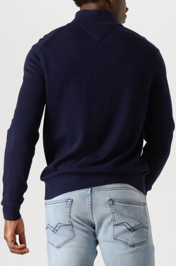 Tommy Hilfiger Blauwe Pima Organisch Katoen Kasjmier Zip Mock Gebreid Blue Heren - Foto 2