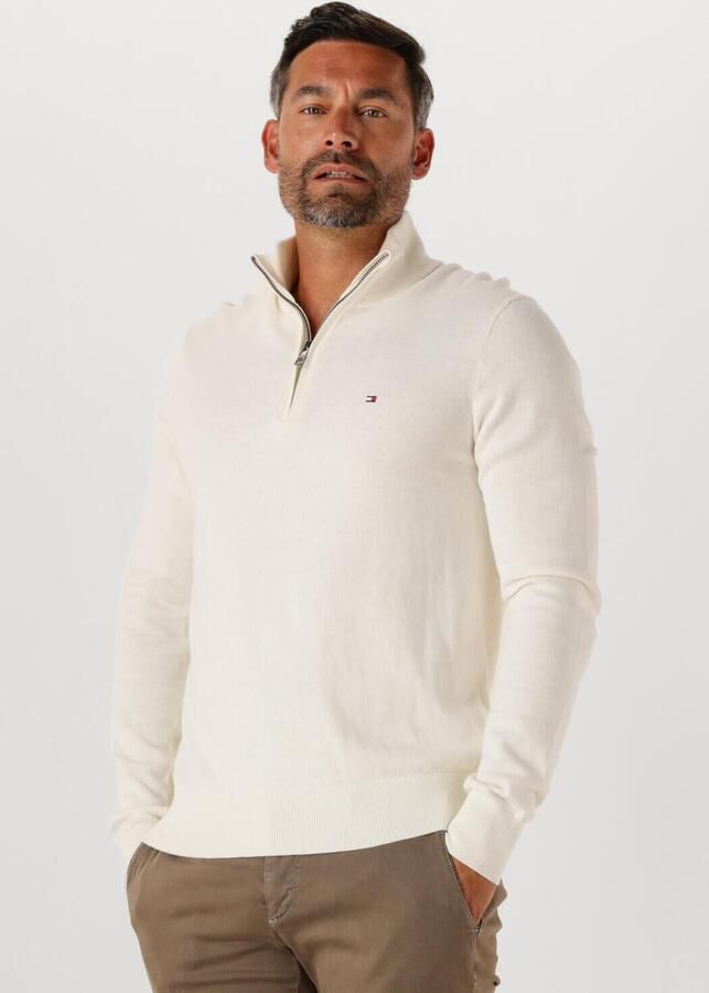 TOMMY HILFIGER Heren Truien & Vesten Pima Org Ctn Cashmere Zip Mock Ecru - Foto 4