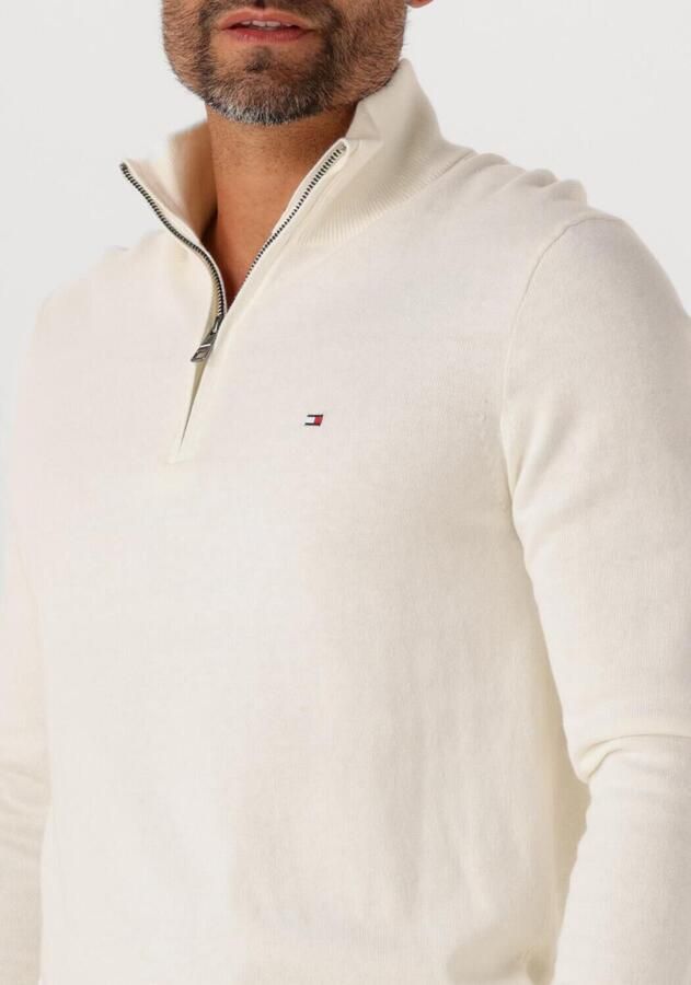 TOMMY HILFIGER Heren Truien & Vesten Pima Org Ctn Cashmere Zip Mock Ecru