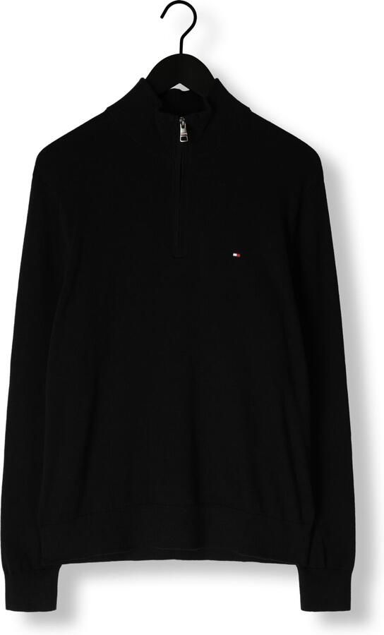 TOMMY HILFIGER Heren Truien & Vesten Pima Org Ctn Cashmere Zip Mock Zwart - Foto 3