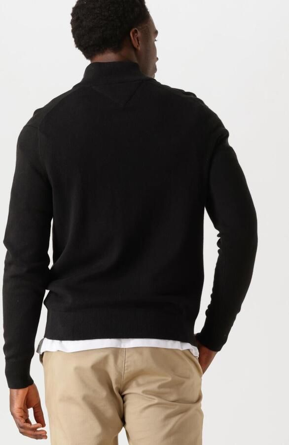 TOMMY HILFIGER Heren Truien & Vesten Pima Org Ctn Cashmere Zip Mock Zwart - Foto 2