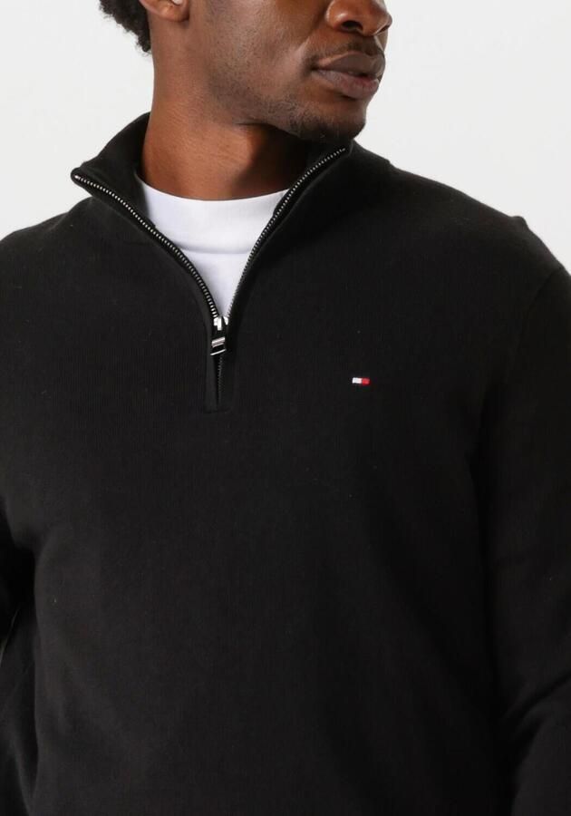 TOMMY HILFIGER Heren Truien & Vesten Pima Org Ctn Cashmere Zip Mock Zwart