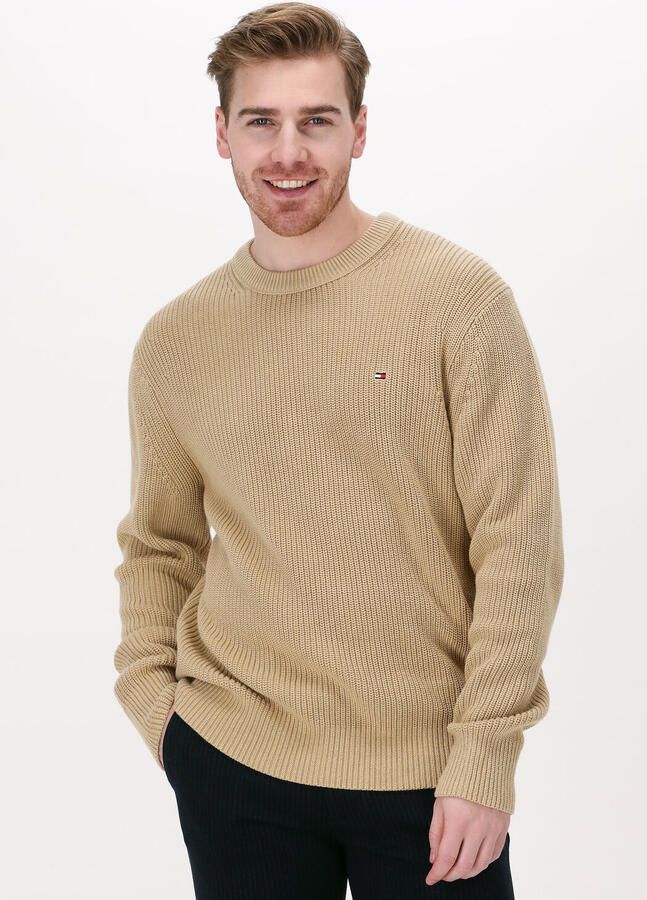 TOMMY HILFIGER Heren Truien & Vesten Rib Texture Crew Neck Camel - Foto 4