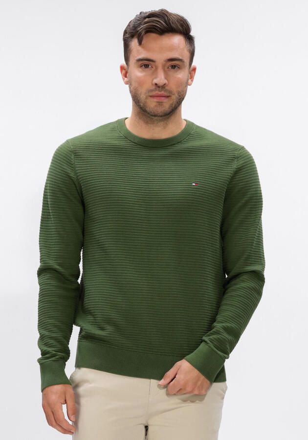 TOMMY HILFIGER Heren Truien & Vesten Seasonal Structure Cneck Olijf