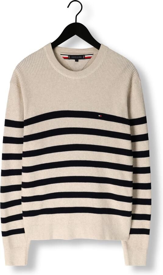 Tommy Hilfiger Gebreide trui STRUCTURE CREW NK met contrastkleurige strepen - Foto 3