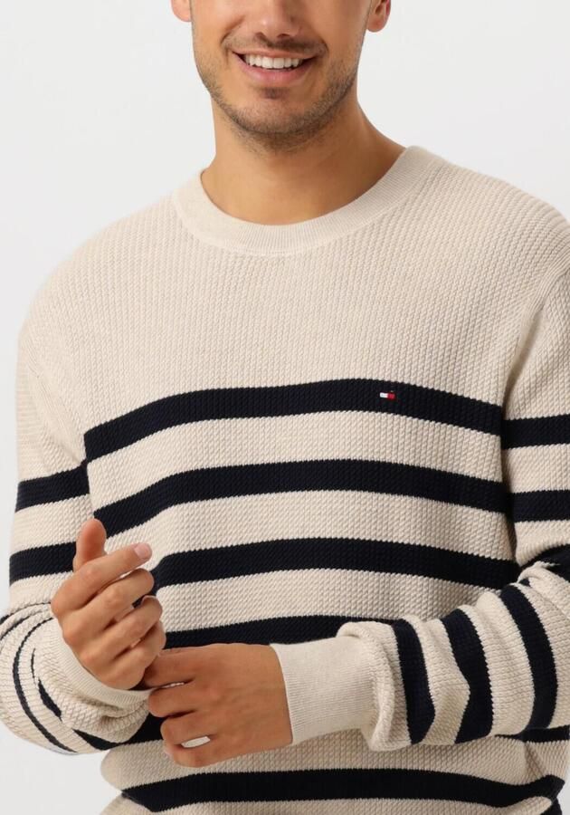 Tommy Hilfiger Gebreide trui STRUCTURE CREW NK met contrastkleurige strepen - Foto 2