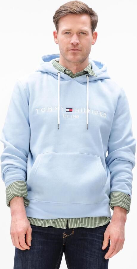 TOMMY HILFIGER Heren Truien & Vesten Tommy Logo Hoody Lichtblauw
