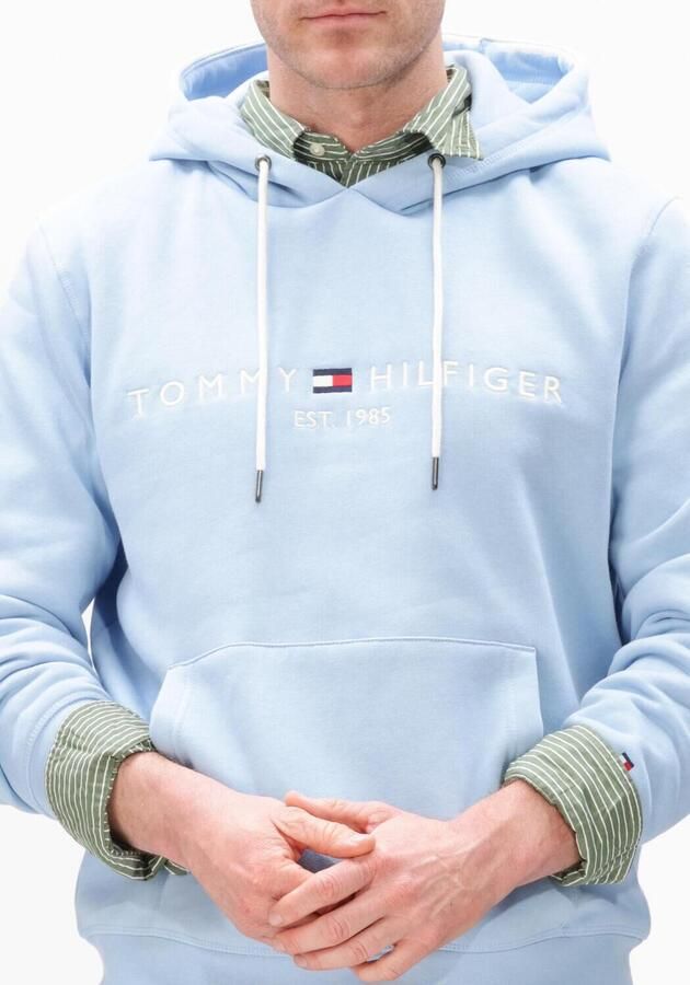 TOMMY HILFIGER Heren Truien & Vesten Tommy Logo Hoody Lichtblauw - Foto 2