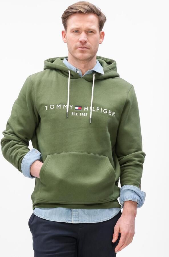 TOMMY HILFIGER Heren Truien & Vesten Tommy Logo Hoody Olijf