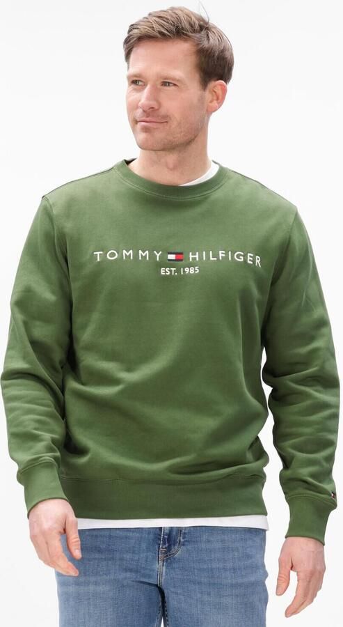 TOMMY HILFIGER Heren Truien & Vesten Tommy Logo Sweatshirt Olijf