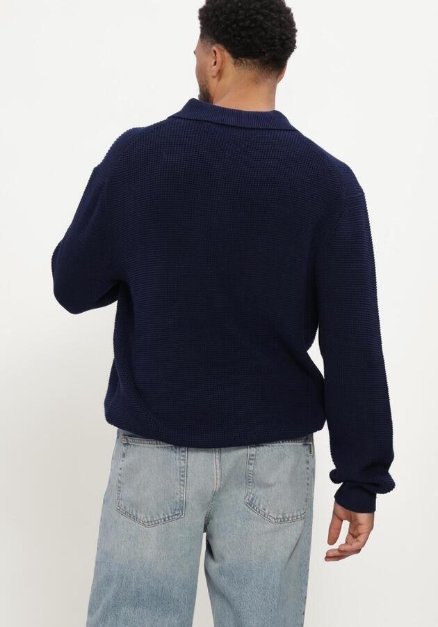 TOMMY HILFIGER Heren Truien & Vesten Waffle Structure Rugby Donkerblauw - Foto 2