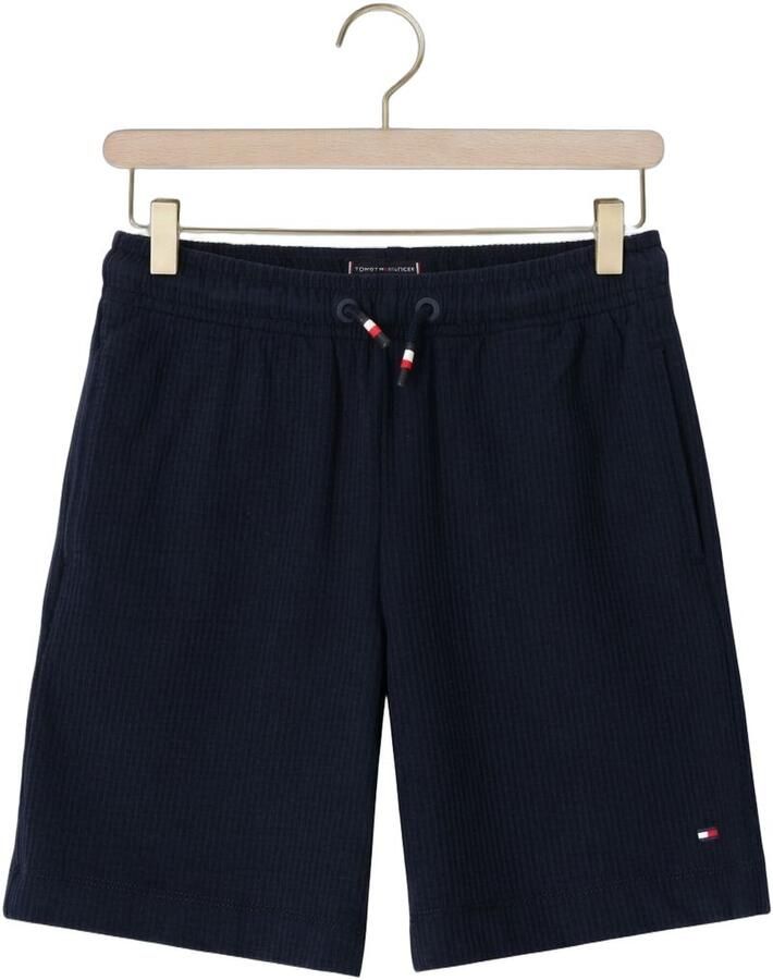 TOMMY HILFIGER Jongens Broeken Jersey Seersucker Sweatshort Donkerblauw