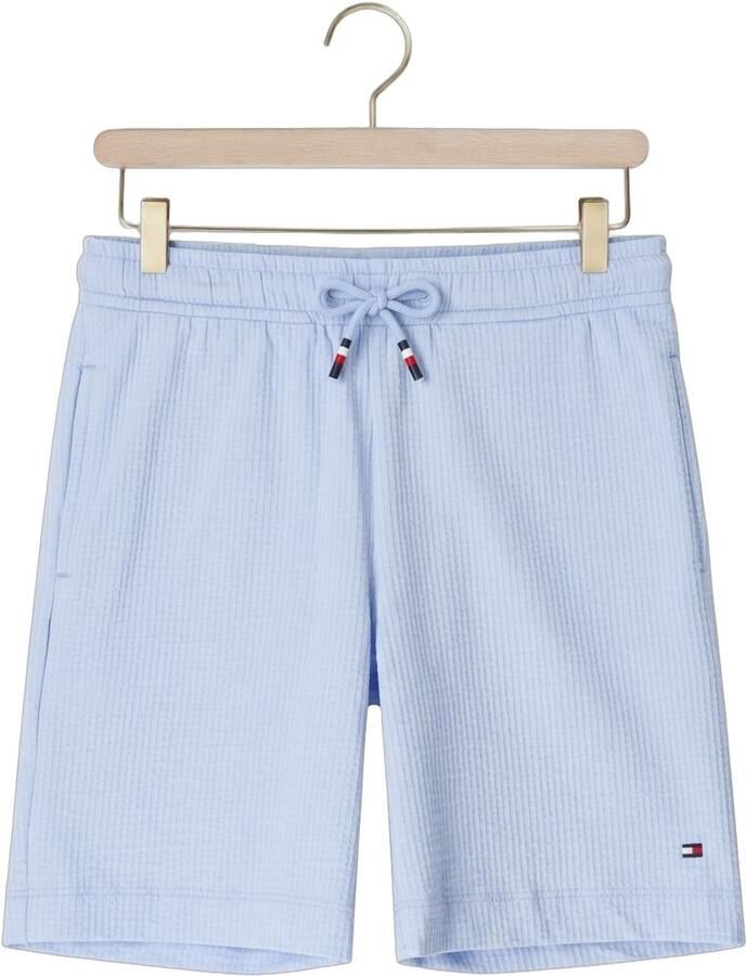 TOMMY HILFIGER Jongens Broeken Jersey Seersucker Sweatshort Lichtblauw