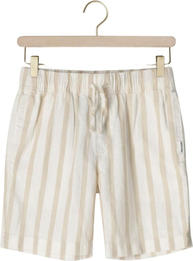 TOMMY HILFIGER Jongens Broeken Relaxed Linen Blend Stripe Short Creme