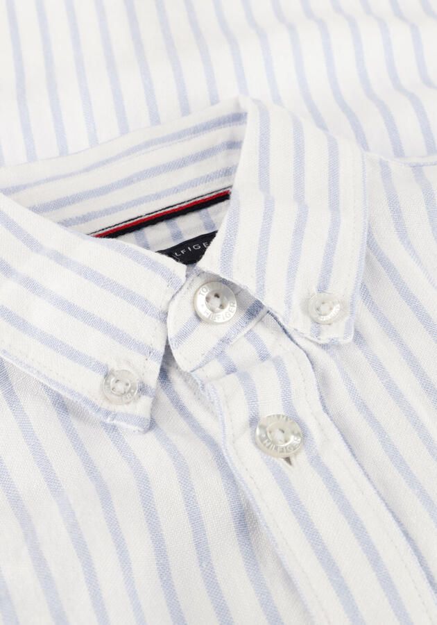 TOMMY HILFIGER Jongens Overhemden Linen Blend Striped Shirt Ls Lichtblauw