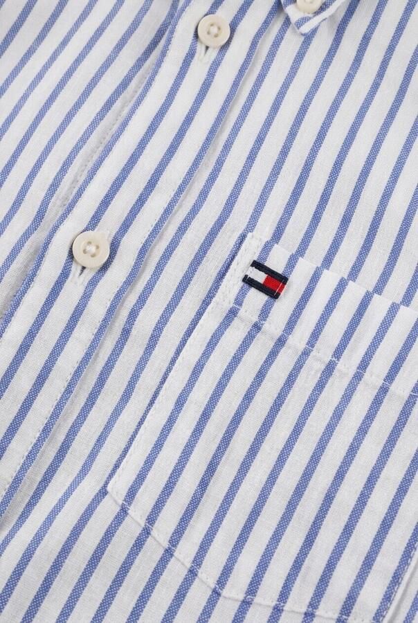 TOMMY HILFIGER Jongens Overhemden Linen Blend Striped Shirt Ls Wit - Foto 3