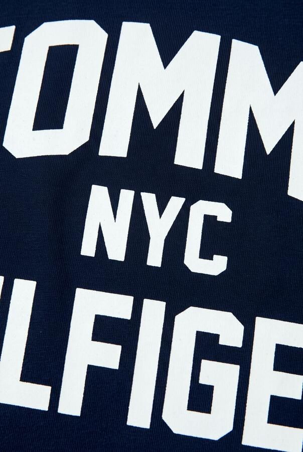 Tommy Hilfiger longsleeve met logo donkerblauw Jongens Katoen Ronde hals