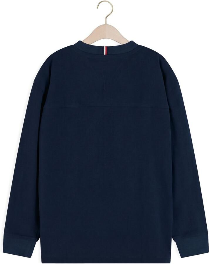 Tommy Hilfiger longsleeve met logo donkerblauw Jongens Katoen Ronde hals - Foto 2