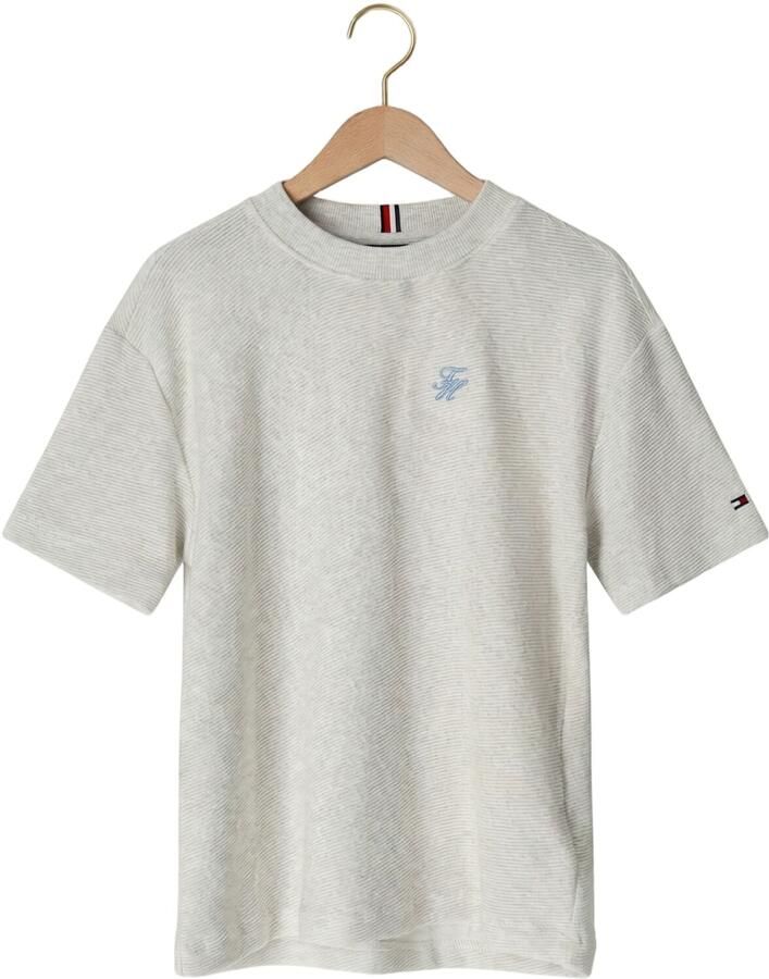 TOMMY HILFIGER Polo's & T-shirts Th Script Jersey Twill T-shirt Lichtgrijs