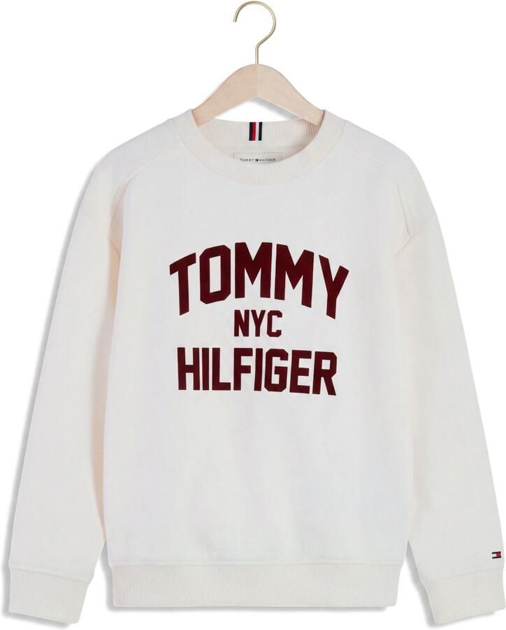 TOMMY HILFIGER Jongens Truien & Vesten Brand Love Crew Ecru