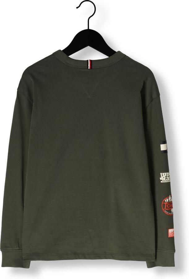 TOMMY HILFIGER Jongens Truien & Vesten Camp Tommy Multi Print Tee Ls Donkergroen